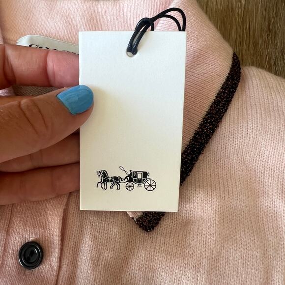 COACH 1941 Women's Knit Polo Shirt with Rexy Patch Size S In Pink - Picture 7 of 10